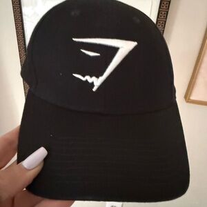 GYMSHARK Black Baseball Cap with White Logo Unisex